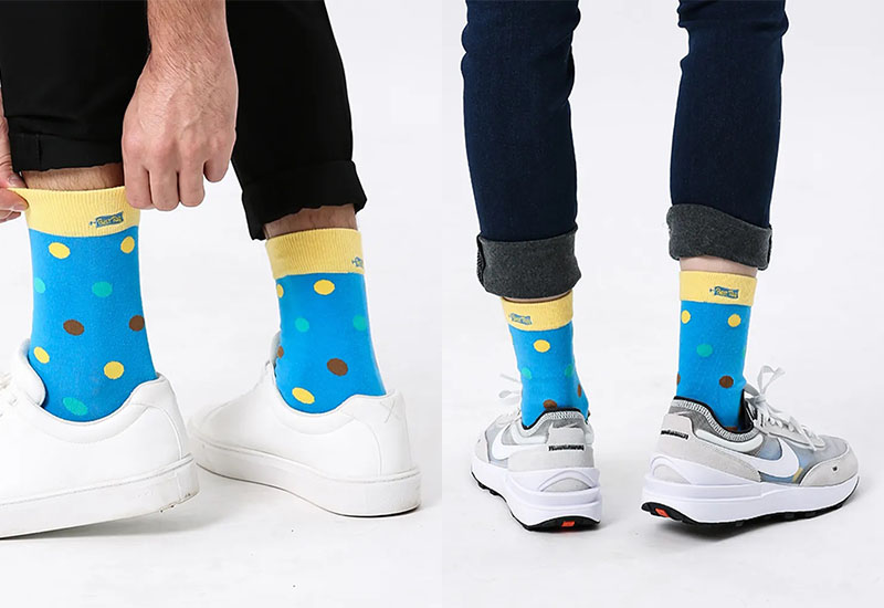 Best Tag 大圓點襪藍 厚襪款(2種尺寸)